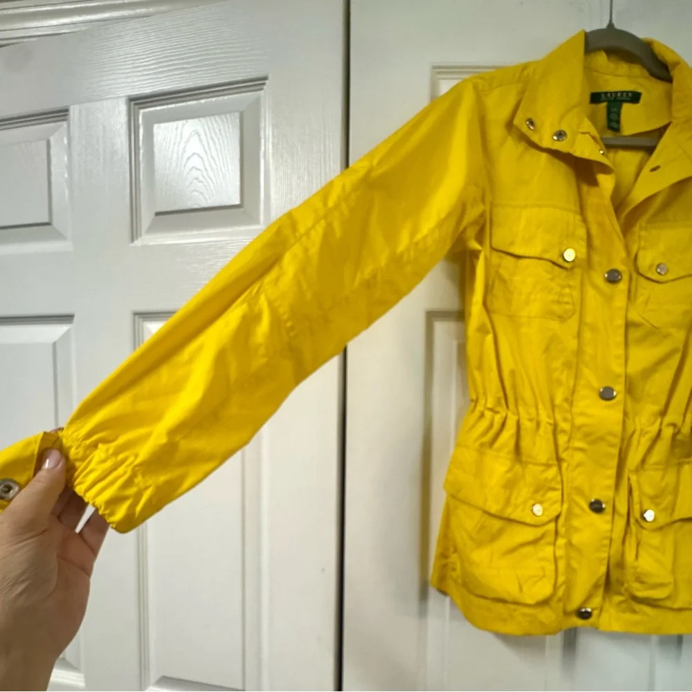 Ralph Lauren Yellow Women’s Windbreaker Jacket Small Utility Lightweight Casual - Picture 2 of 16